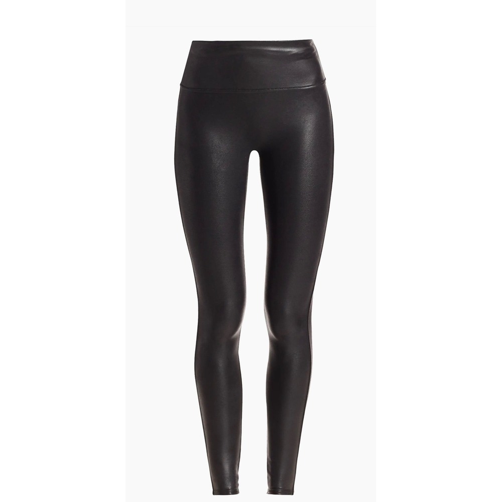 SPANX SPANXshape Faux Leather Leggings Womens Medium Black‎ High Rise Shaping